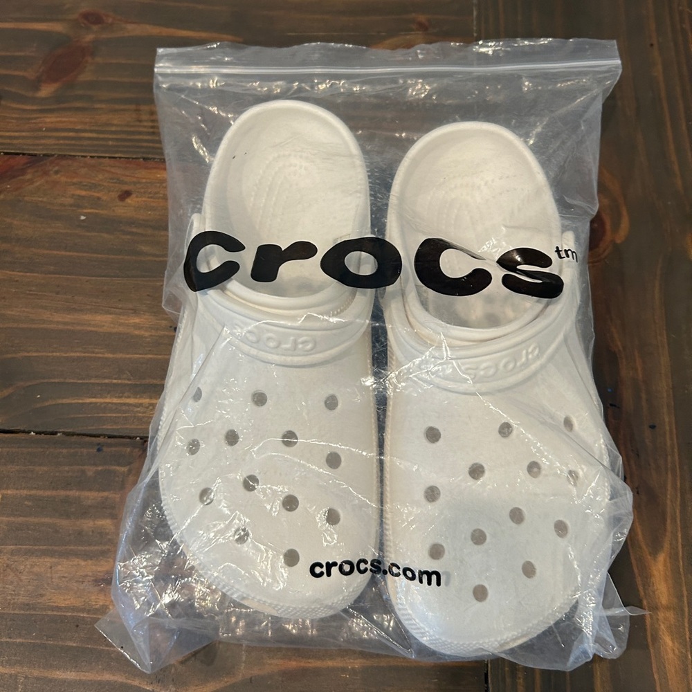 NWT White Crocs